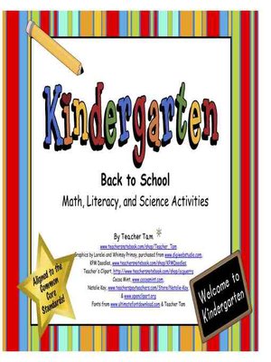 cover image of Kindergarten Back to School Math, Literacy, and Science Activities